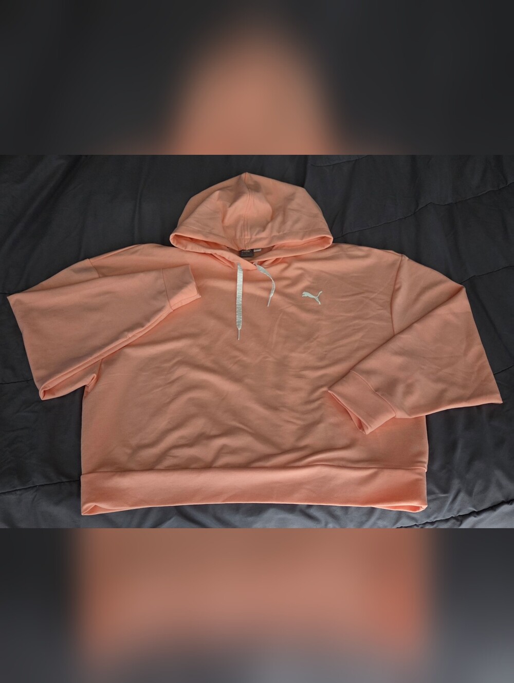 Puma Peach Hoodie with White Puma Logo